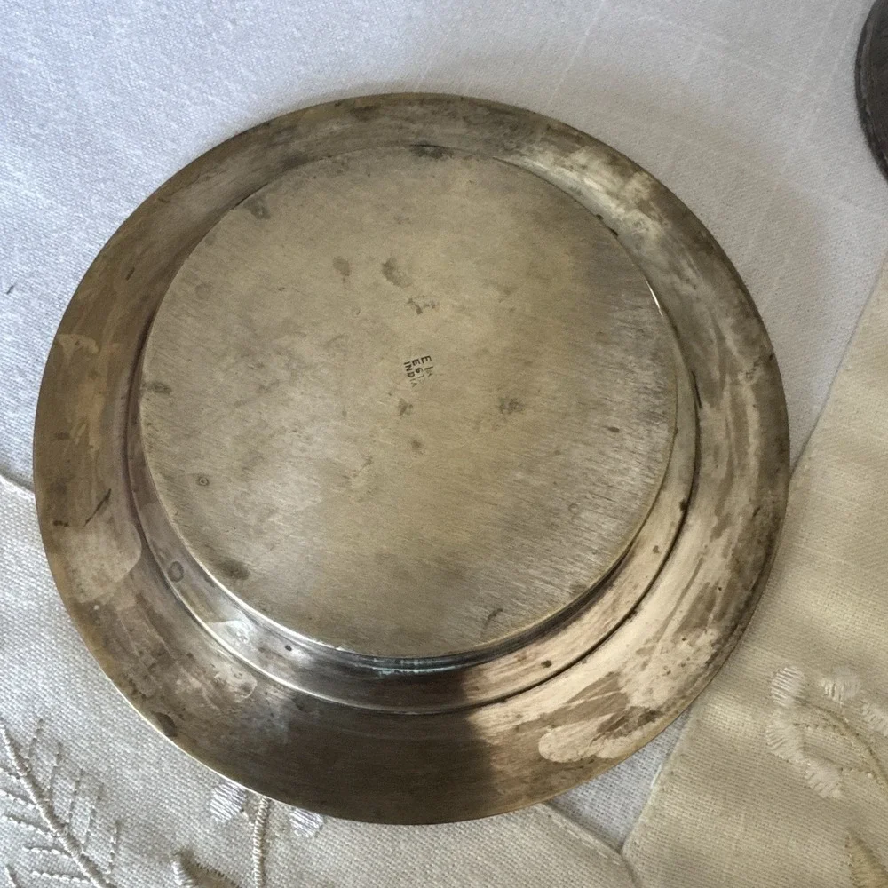 Vintage Handcrafted Engraved Brass Butter Dish With Lid ~ Made In India ~ Patina